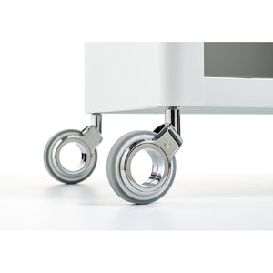 Carrello Portaoggetti a 3 Ripiani, carrello salvaspazio, bianco - acciaio inossidabile, LOUISE