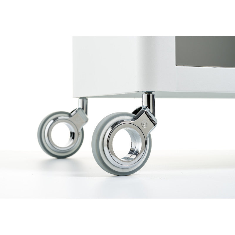 Carrello Portaoggetti a 3 Ripiani, carrello salvaspazio, bianco - acciaio inossidabile, LOUISE