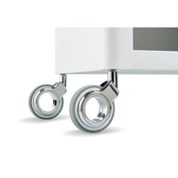 Carrello Portaoggetti a 3 Ripiani e 1 cassetto, carrello salvaspazio, bianco - acciaio inossidabile, THELMA