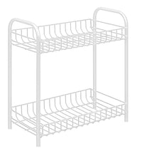Carrello Portaoggetti Porta Oggetti 2 Ripiani Bianco Per Cucina Bagno 36x20x30cm         