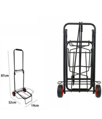 Carrello Portapacchi Alluminio Pieghevole Richiudibile Portata Max 50 Kg 2 Ruote         