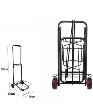 Carrello Portapacchi Alluminio Pieghevole Richiudibile Portata Max 50 Kg 2 Ruote         