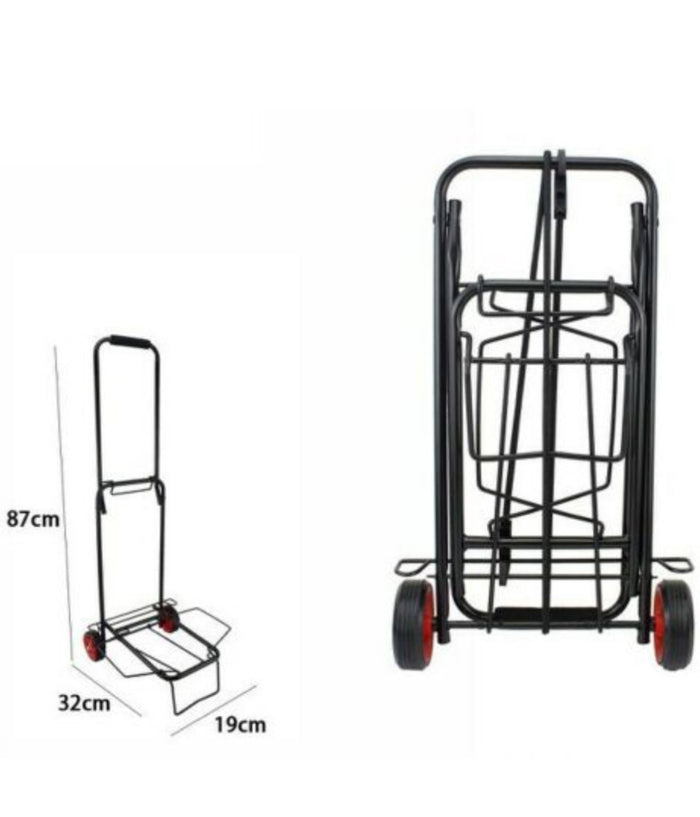 Carrello Portapacchi Alluminio Pieghevole Richiudibile Portata Max 50 Kg 2 Ruote         