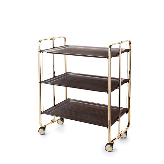Carrello salvaspazio cucina, pieghevole, 3 ripiani, BAUHAUS. Struttura bagno d'oro
