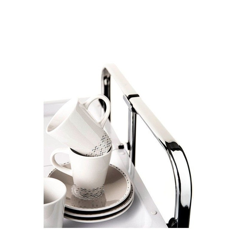 Carrello salvaspazio cucina, pieghevole, 3 ripiani, BAUHAUS. Struttura cromata