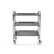 Carrello salvaspazio cucina, pieghevole, 3 ripiani, BAUHAUS. Struttura cromata