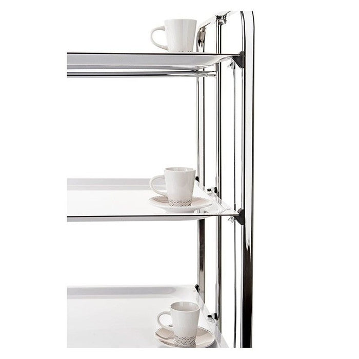 Carrello salvaspazio cucina, pieghevole, 3 ripiani, BAUHAUS. Struttura cromata