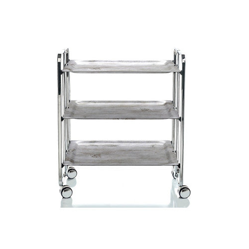 Carrello salvaspazio cucina, pieghevole, 3 ripiani, BAUHAUS. Struttura cromata