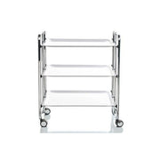 Carrello salvaspazio cucina, pieghevole, 3 ripiani, BAUHAUS. Struttura cromata