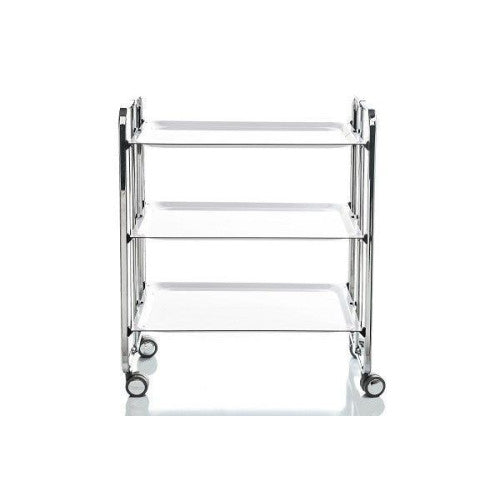 Carrello salvaspazio cucina, pieghevole, 3 ripiani, BAUHAUS. Struttura cromata
