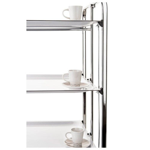 Carrello salvaspazio cucina, pieghevole, 3 ripiani, BAUHAUS. Struttura cromata