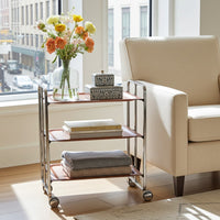 Carrello salvaspazio cucina, pieghevole, 3 ripiani, BAUHAUS. Struttura cromata