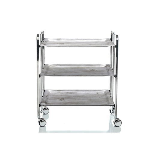 Carrello salvaspazio cucina, pieghevole, 3 ripiani, BAUHAUS. Struttura cromata