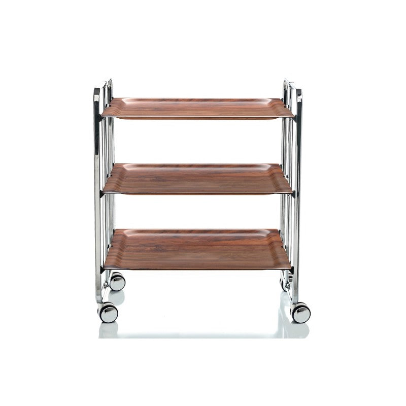 Carrello salvaspazio cucina, pieghevole, 3 ripiani, BAUHAUS. Struttura cromata