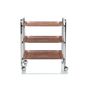 Carrello salvaspazio cucina, pieghevole, 3 ripiani, BAUHAUS. Struttura cromata