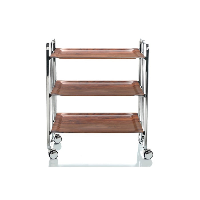Carrello salvaspazio cucina, pieghevole, 3 ripiani, BAUHAUS. Struttura cromata
