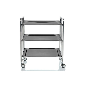 Carrello salvaspazio cucina, pieghevole, 3 ripiani, BAUHAUS. Struttura cromata