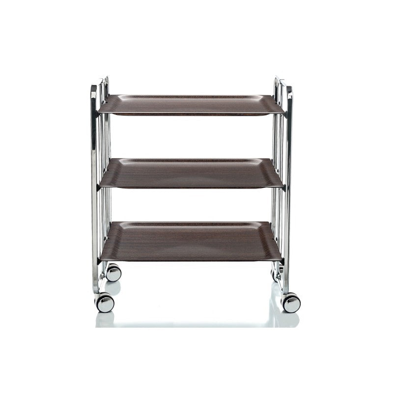 Carrello salvaspazio cucina, pieghevole, 3 ripiani, BAUHAUS. Struttura cromata