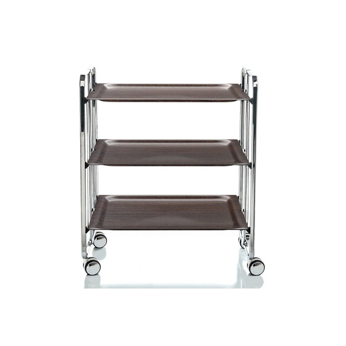 Carrello salvaspazio cucina, pieghevole, 3 ripiani, BAUHAUS. Struttura cromata