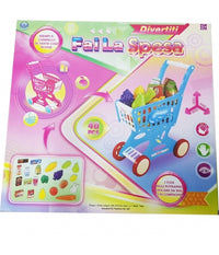 Carrello Spesa 40 Prodotti Market 43x33x16 Cm Verdura Frutta Latte Gioco Bambini         