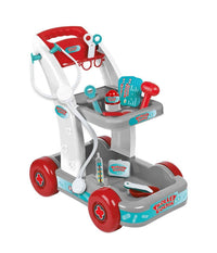 Carrello Trolley Dottore Giocattolo Bambini Stetoscopio Accessori Gioco Medico         