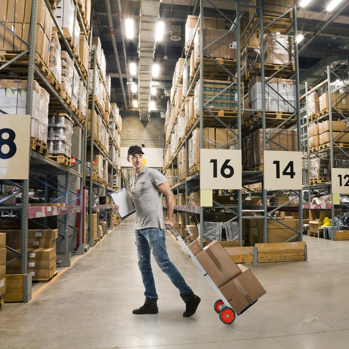 Carrello a mano pieghevole in alluminio con manico telescopico ruote durevoli, Carrello per bagagli portata 100kg-Deposito utensili Tool