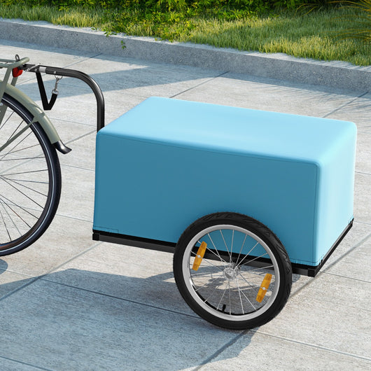 Carrello cargo per bicicletta con telaio pieghevole, Carrello per luggage con copertura in tessuto oxford Blu-Attrezzatura da campeggio