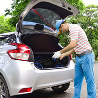 Carrello da golf a spinta con 3 ruote, Carrello pieghevole con borsa rivestita in alluminio cinghia Blu-Golf