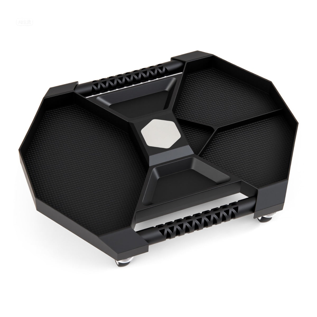 Carrello mobile con 4 rotelle girevoli negozio di riparazioni per garage, Vassoio per strumenti da officina automobilistici Nero-Utensili