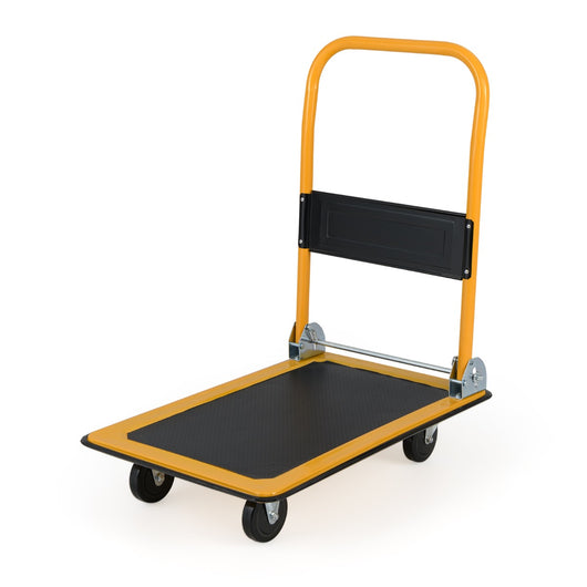 Carrello pieghevole per trasporto carrellino pianale mobile per carico, Carrello pieghevole capacit¨¤ di peso 150 kg Giallo-Deposito utensili Tool