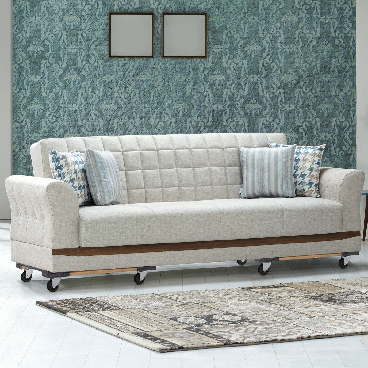 Carrello trasporto con 4 ruote piroettanti capacit¨¤ di carico 450kg, Carrello sposta mobili 77x47x15,5cm-Deposito utensili Tool