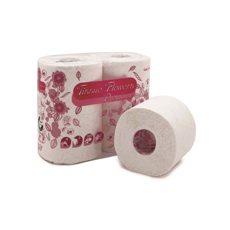 Carta Igienica 3V Flowers Premium Pz 4 Celtex