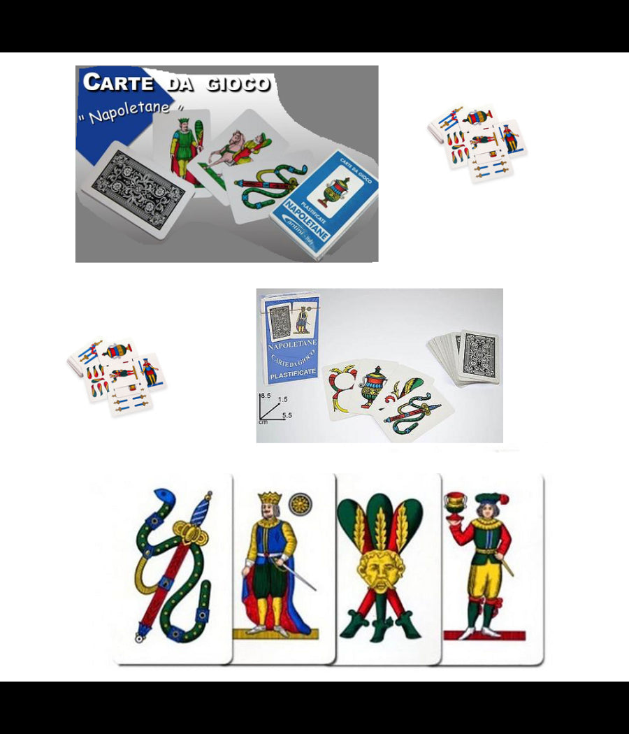Carte Da Gioco Napoletane Mazzo 40 Carte Da Tavolo Scopa Solitario Sette E Mezz         