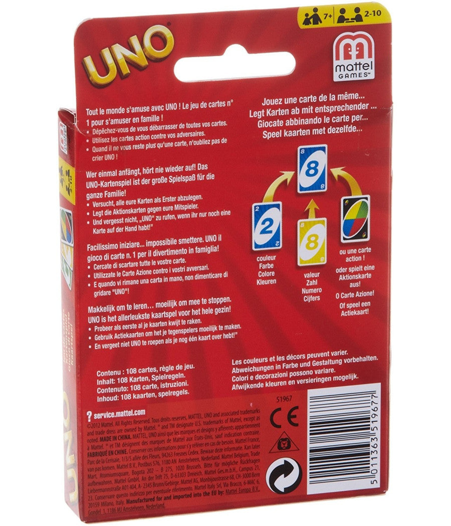 Carte Da Gioco Uno 1 Confezione Due 2 Mazzi Gioco Societa' Da Tavola         