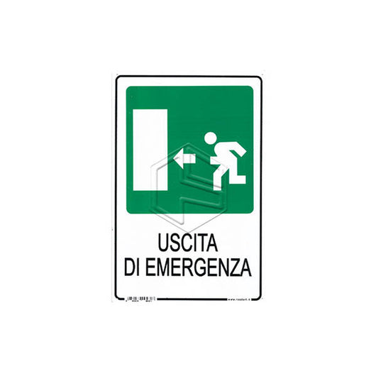cartello 30x20 uscita di emergenza sx