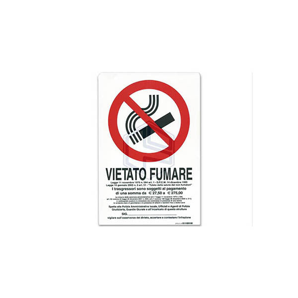 cartello 30x20 vietato fumare