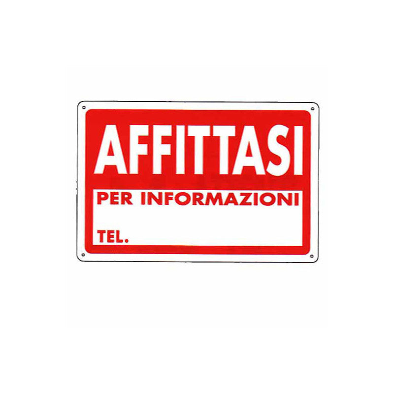 Cartello Affittasi 30X 20 Plastica