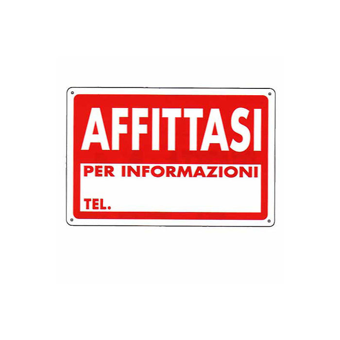 Cartello Affittasi 30X 20 Plastica