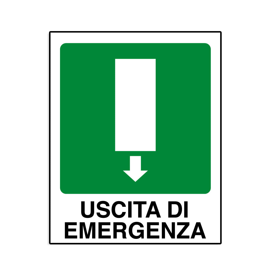 Cartello in alluminio Uscita di emergenza basso