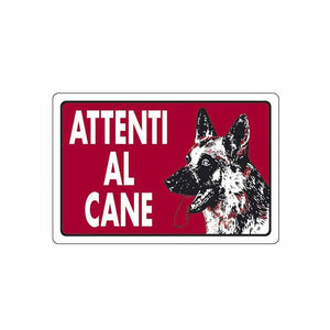 Cartello Attenti Al Cane 30X 20 Alluminio