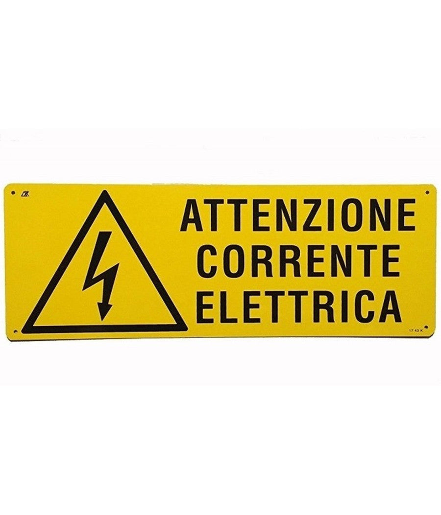Cartello Attenzione Corrente Elettrica Segnaletica Sicurezza Avvertimento         