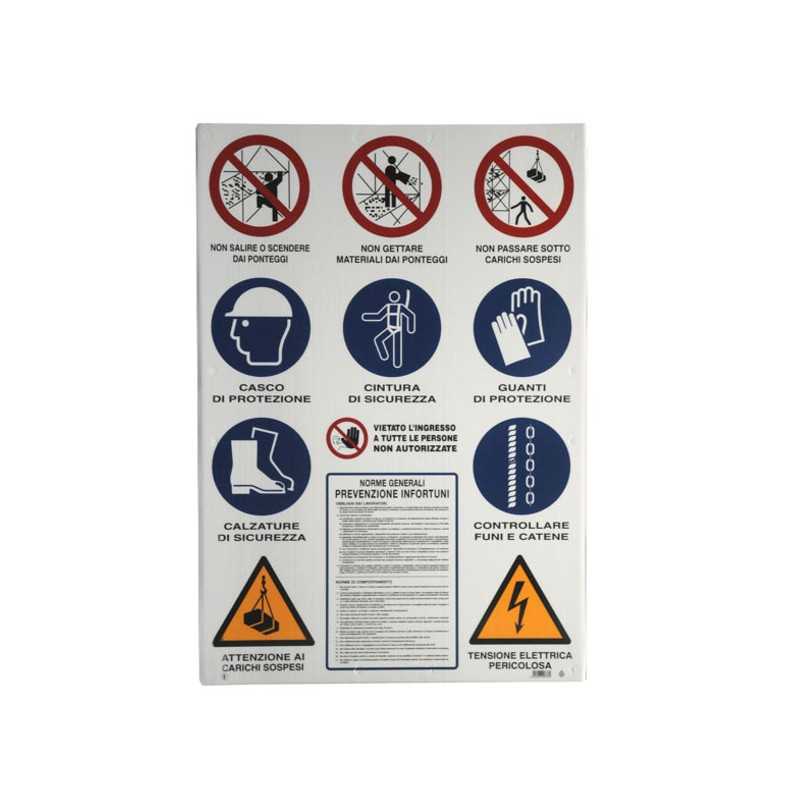 Cartello Cantiere 11 Simboli 98X138 Plastica
