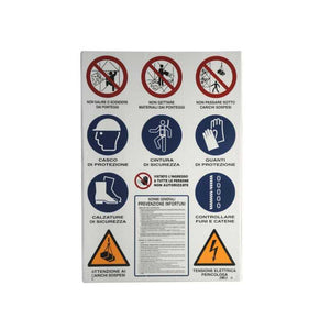Cartello Cantiere 11 Simboli 98X138 Plastica