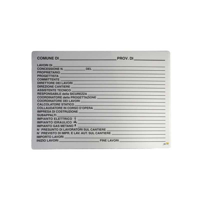 Cartello Concessione Edilizia 138X 88 Plastica