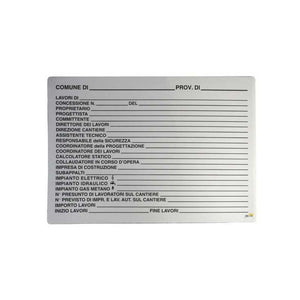 Cartello Concessione Edilizia 138X 88 Plastica