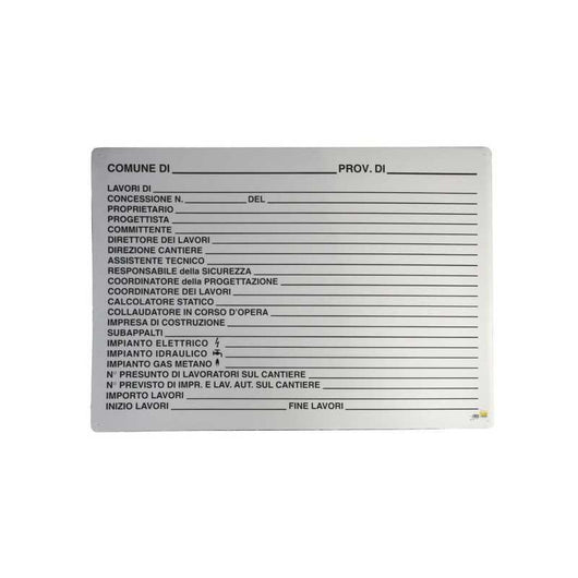 Cartello Concessione Edilizia 138X 88 Plastica