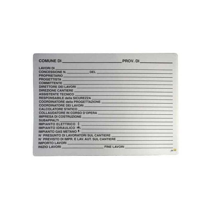 Cartello Concessione Edilizia 138X 88 Plastica