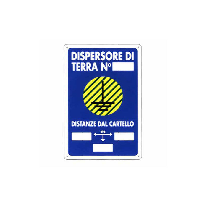 Cartello Dispersore Di Terra 20X 30 Plastica