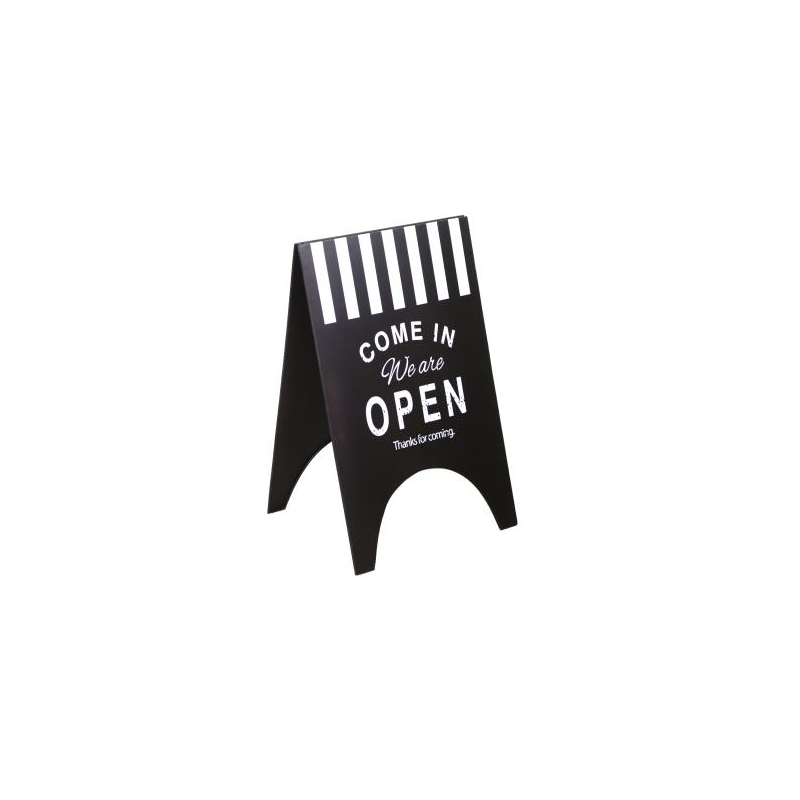Cartello ferro open/close nero rettangolare cm 45x41x70.5
