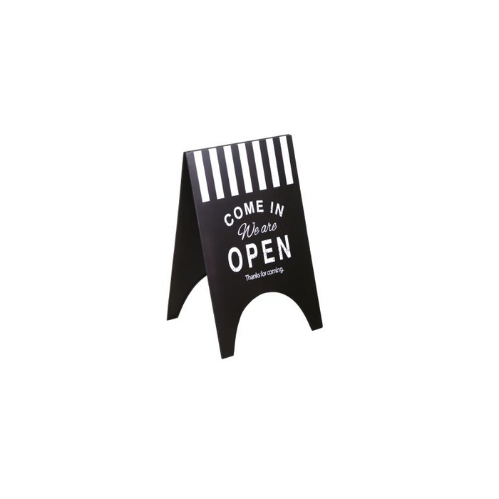 Cartello ferro open/close nero rettangolare cm 45x41x70.5